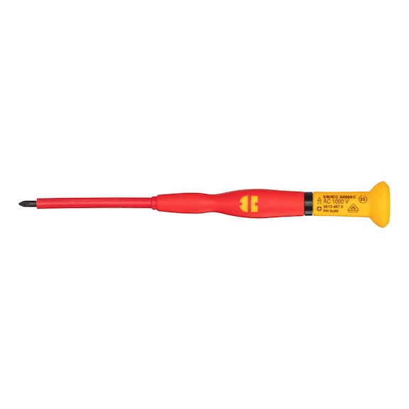 VDE precision screwdriver, PH recessed head for working on live parts up to 1,000 volts (AC) and up to 1,500 volts (DC) - SCRDRIV-VDE-PH0X60