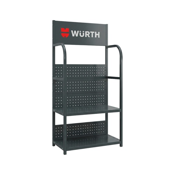 Storage shelf metalic with slotted panel - POSDSPLY-2SHLF-10HOK-GREY-54X30X120CM