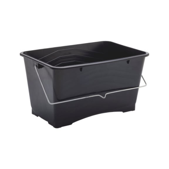 Paint bucket with roll-off surface and integrated tool tray - PNTTUB-PLA/MET-420X280X230MM-15LTR