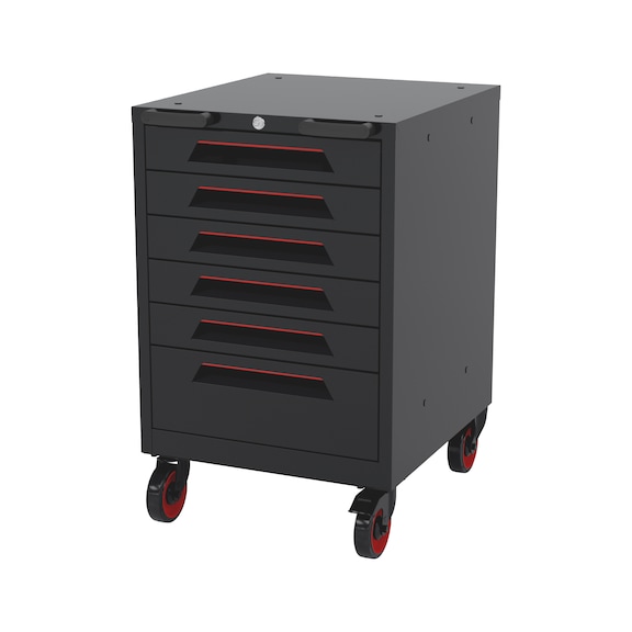 CRAFT mobile drawer cabinet - DRWRCAB-MOB-8.6-H872-6DRWR-RAL9005