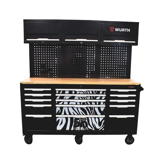 Wheeled workbench HD - WRKBNCH-MOB-15DRW-BLK