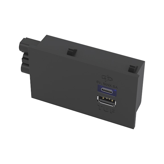 USB-A/C for perforated wall CRAFT - USB-AC-25W-80MM-CRAFT