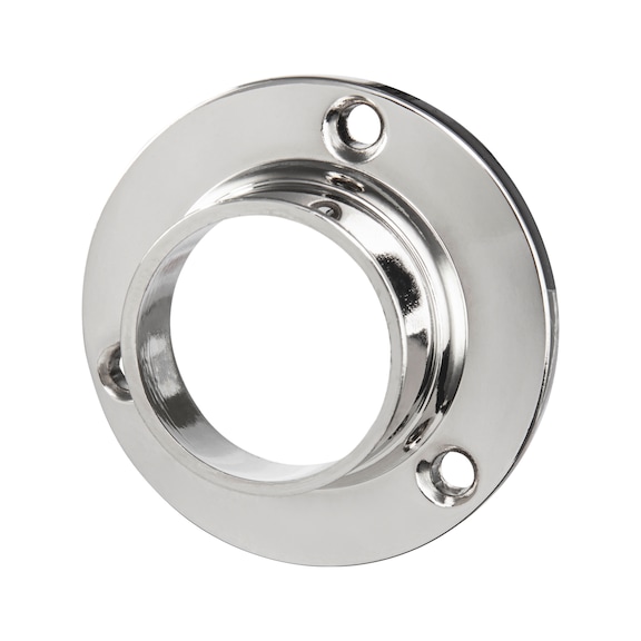 Wardrobe rail support die-cast zinc round - 1