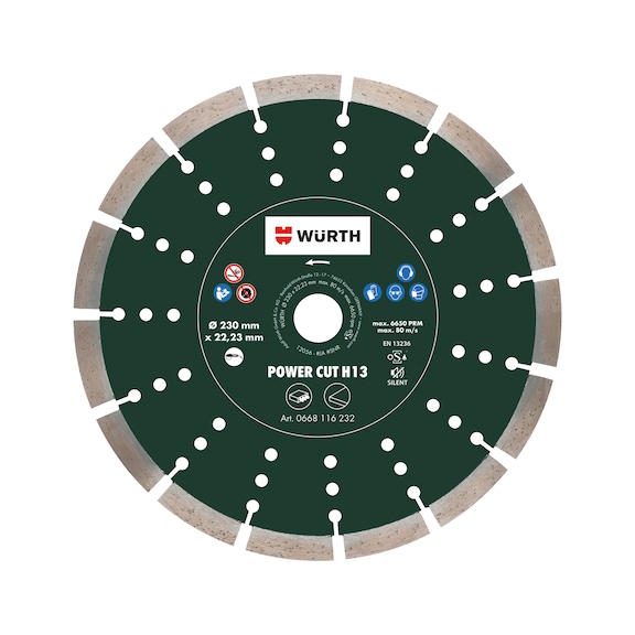 Diamond cutting disc universal speed H13 Silent - CUTDISC-DIA-GRAN-H13-BR22,23MM-D230-SIL