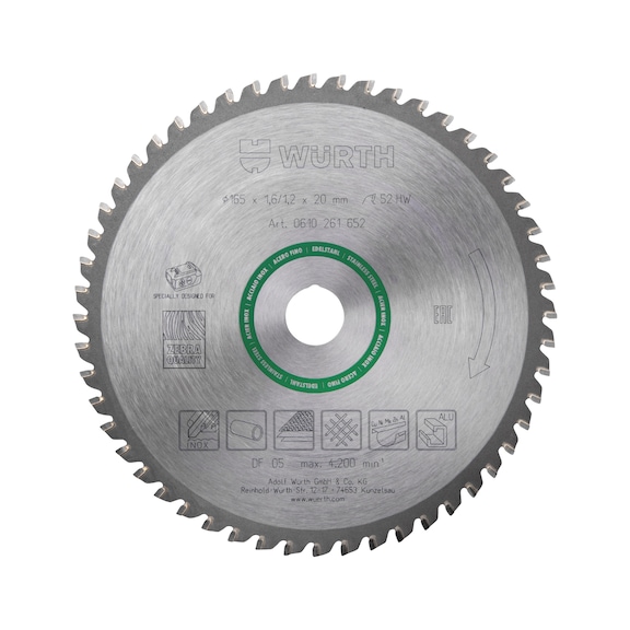 HEAVY DUTY metal circular saw blade for cordless metal hand-held circular saws - CRCLSAWBLDE-MET-TC-AT-165X1,6/1,2X20X52