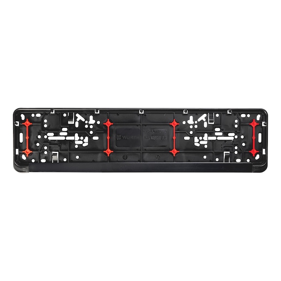 Complete unprinted Twin-Fixx number plate holder with four red rubber inserts - NPH-COMPL-PLT/STR-NEUT-TWINFIXX-520MM