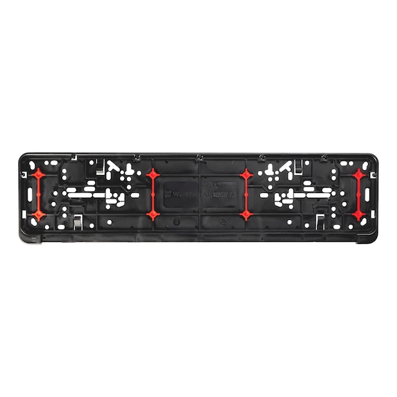 Grundplatte f&uuml;r Kennzeichenbefestigung Twin-Fixx mit 4 roten Gummieinlagen - KSB-GRUNDPLATTE-TWINFIXX-520MM