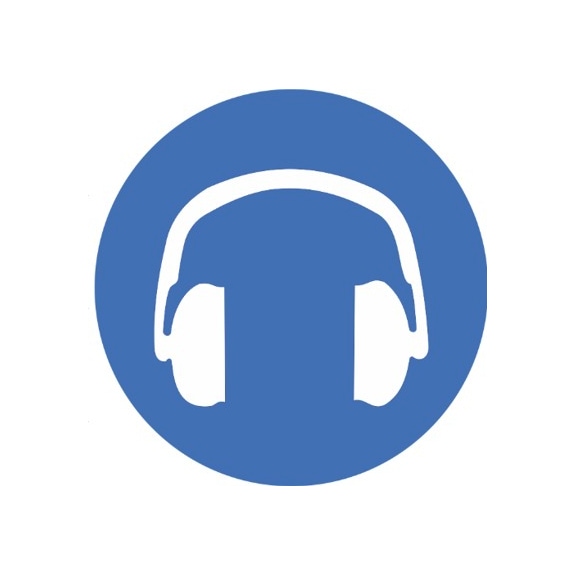 Use hearing protection - MANTRYSIGN-HEARING-PROTECTION-190X190MM
