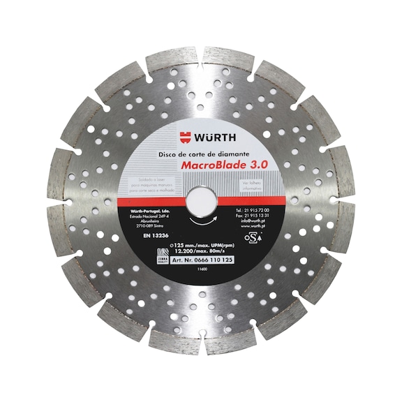 Disco de corte diamantado Macroblade - DISCO ZEBRA MACROBLADE 3.0 D.125MM