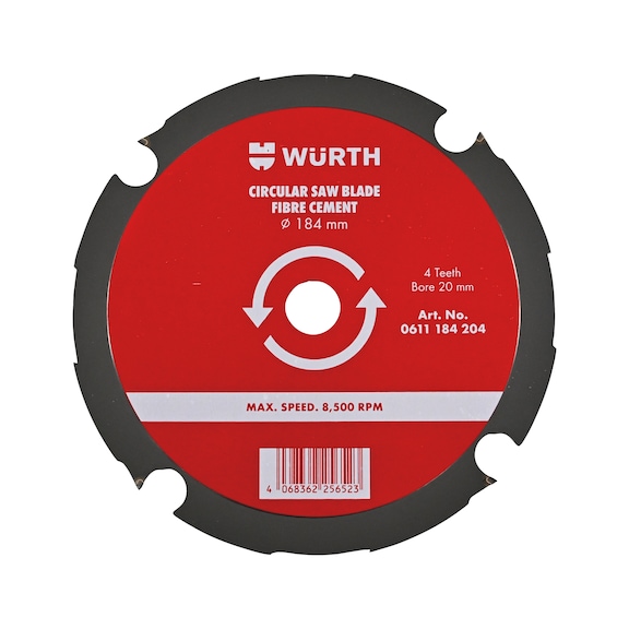 Circular Saw Blade For Fibre Cement - 4 Teeth  - CRCLSAWBLDE-FCMNT-184XBR20X4TO