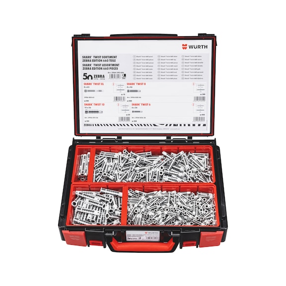 Multi-purpose fixing SHARK TWIST LE 660 pcs - DWL-SET-SHARK-TWIST-(ZEBRA EDITN)-660PCS