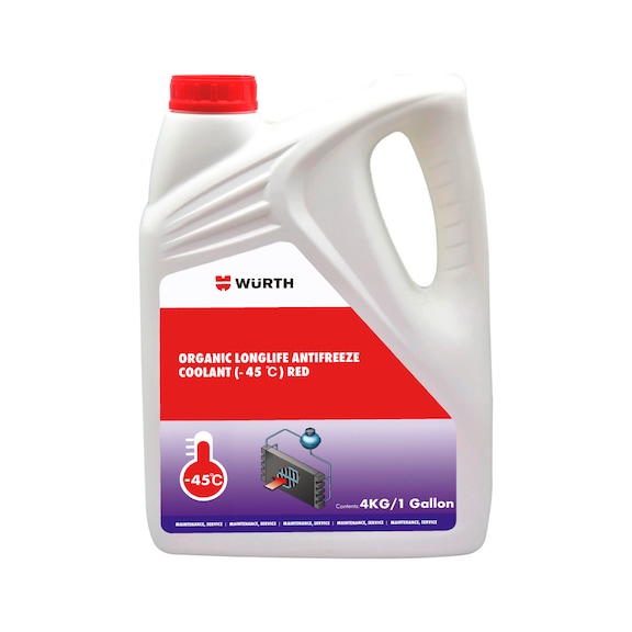 Radiator anti-freeze organic ready-mixed OAT - RADANTIFREZ-ORG-RED-(-45DGR)-4KG/1GAL