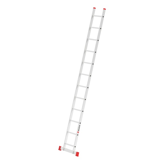 Aluminium single ladder with rungs