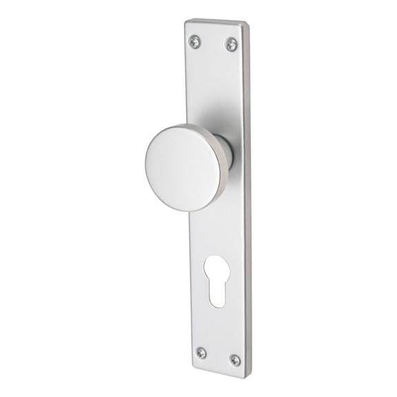Long plate lever/handle set AL11/1 - DH-ALU-AL11/1-CH-LONGPLT-CK-F1-SILVER