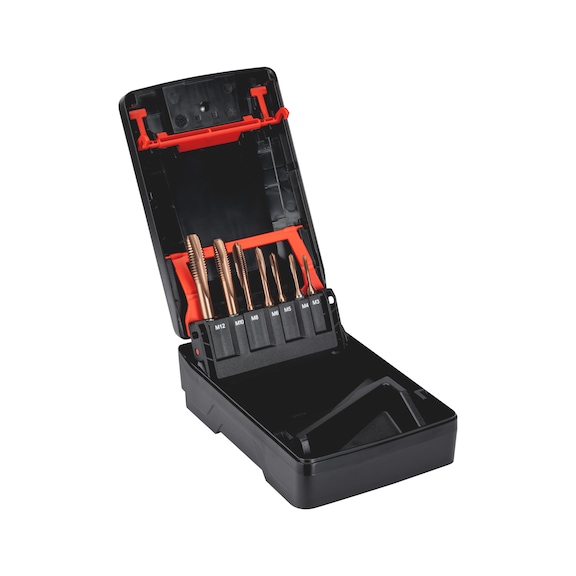 Gewindebohrersortiment HSCo nanoProtect Sechskant M3-M12 7-tlg. f&uuml;r Bohr- und Tangentialschlagschrauber - MGBO-SET-HSCO-NANOPROTECT-6KT-7TLG