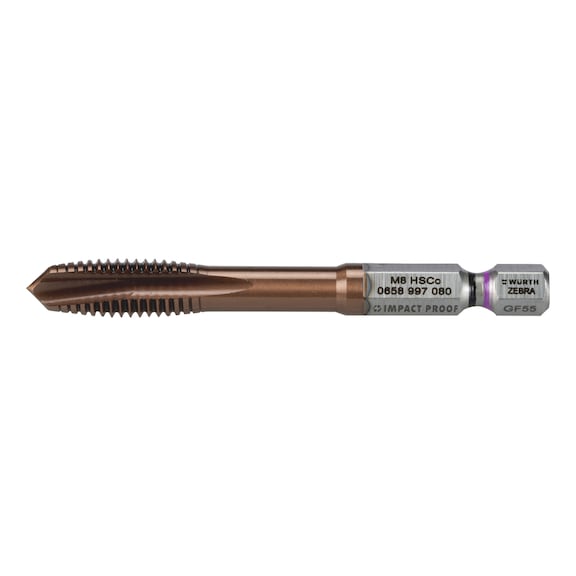 Gewindebohrer HSCo nanoProtect Sechskant f&uuml;r Bohr- und Tangentialschlagschrauber - MGBO-DULO-HSCO-NANOPROTECT-6KT-M8