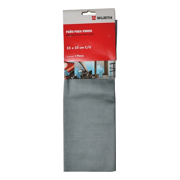 Microfibre cloth for glass seamless - MICROCLTH-FOR-GLASS-BLUE-35X35CM-1PC