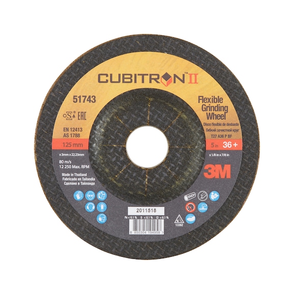 Roughing disc 3M FLEX GRIND CUBITRON II - GDISC-FLEX-CUBITRONII-36+-125X3X22,23
