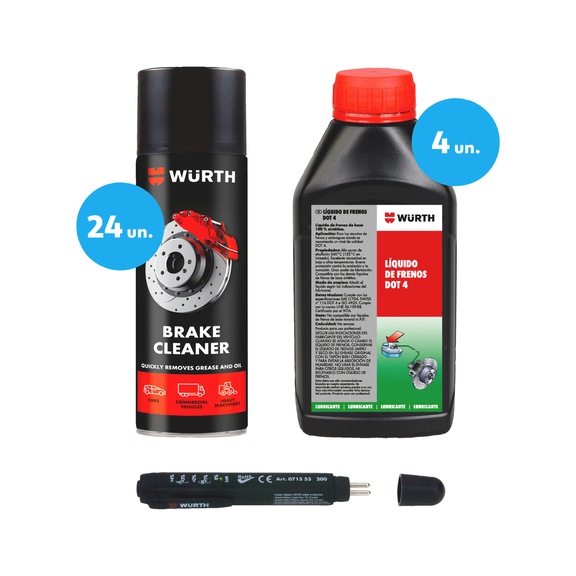 Conjunto Limpeza de trav&otilde;es, Liquido trav&otilde;es DOT 4 e Aparelho de teste - CONJ. L.TRAVOES, ATESTE, LIQ.DOT4, 29PCS