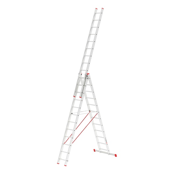 Aluminium combination ladder with rungs - MULTIPURPLDR-3PCS-ALU-3X12RUNGS