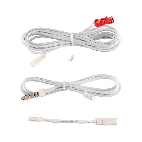 End cap set with connection cable for FLB-24-65-Moove LED light strip - ENDCAP-SET-PWRLD-(FLB-24-65-MOOVE)