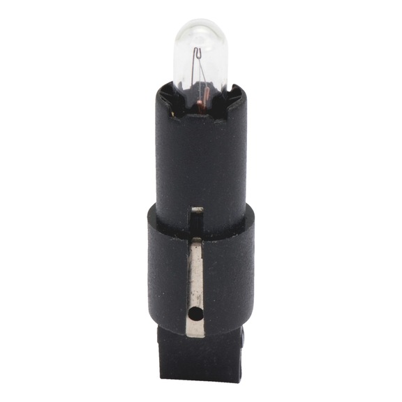 Lampe support plastique pour l'éclairage des instruments, avec raccord compatible circuits imprimés - LAMP ZWART/LANG KUNST.SOKK. 12V/1,2W