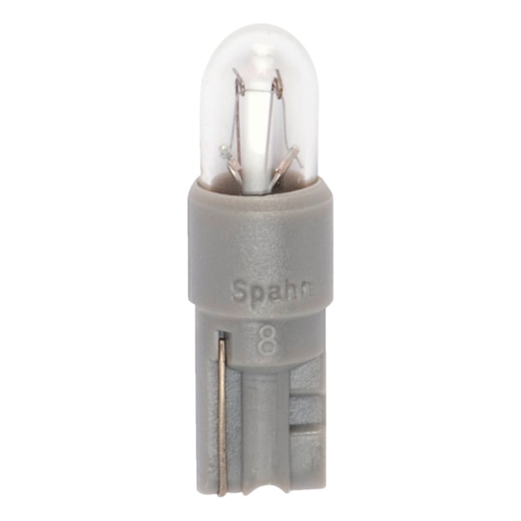 Plastic socket bulb for instrument lighting with fitting, for use in PCBs - BULB-GREY-KW2X4,6D-12V-0,4W