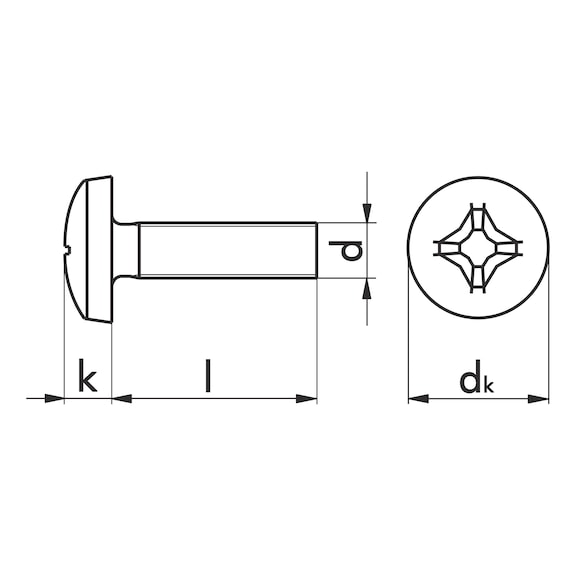 Screw, pan head - SCR-RSD-DIN7985-A4/70-H4-M8X20