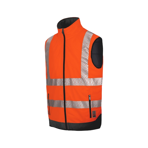 Fluorescent high-visibility vest - VEST HIVIS FLUO REVERS ORANGE/ANTHRA M