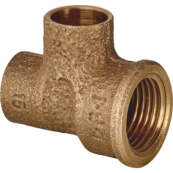 T-Stück mit Innengewinde am Durchgang EN1254, Rotguss, 4134G - FIT-BG-T-ST-IL/IL/IG-RG-15X15X1/2-4134G