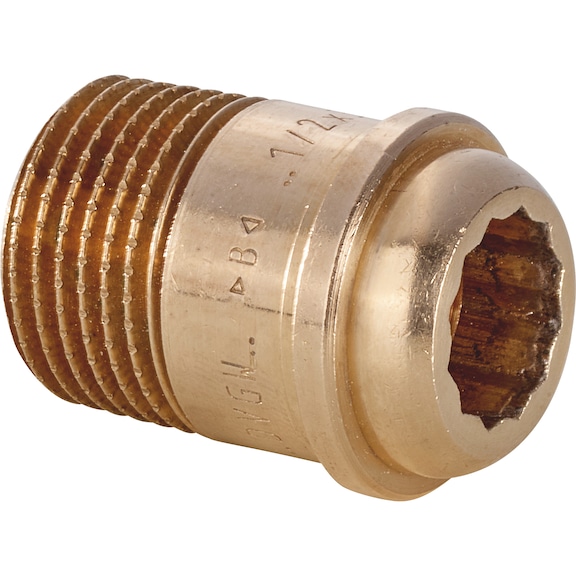 Screw-in part, tapered sealing, with male thread EN1254, gunmetal, 4382G - FITT-INR-1254-ET-RB-1 1/4X1 1/2IN-4382G