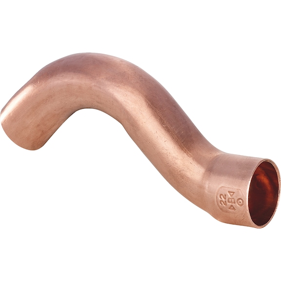 Crossover bend, with solder connection and plug-in end EN1254, copper, 5086 - 1