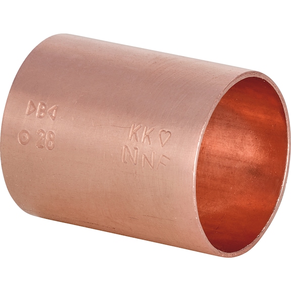 Sliding sleeve, with solder connection on both sides EN1254, copper, 5270S - 1