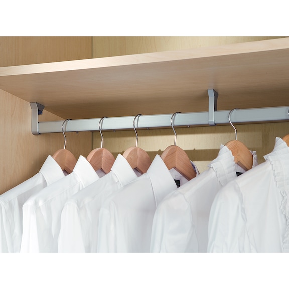 Hanging Rail Wardrobe Systems - SILK WARDROBE RAIL 30X15 AL MAT 2.4MT