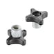 Cross handle with insert nut, quick-action - CRSHNDL-QUICK-BLCK-THRGHO-INRT-ZN-M8 - 1