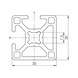 Profile system - PRFLSYS-SB-ALU-ELO-FL8-GE-30X30X6060 - 2