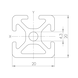 Profil System WAPS<SUP>&reg;</SUP> Serie I kompatibel zu Item - PRFLSYS-SI-ALU-ELO-N5-3N-20X20X3060 - 2
