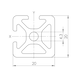 Profil System WAPS<SUP>&reg;</SUP> Serie I kompatibel zu Item - PRFLSYS-SI-ALU-ELO-N5-GE-20X20X3060 - 2