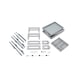 Office container fitting set OrgaAer - ORGASYS-FE-ST-SILVERGREY-HU8,5-740MM-TIP - 1