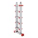 Professional aluminium telescopic ladder with traverse - TELELDR-PROFI-ALU-TRAV-4X5RUNGS - 1