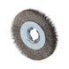 Satin-finish wheel brush Crimped stainless steel with hole - 1