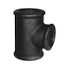 T-piece branch pipe, reduced EN10242 B1, plain, malleable iron - 1