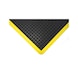 Anti-fatigue mat with textured surface, tiles - FLRMAT-KNOB-BLACK/YELLOW-TILE-CORNER - 1