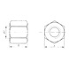 Ecrou six pans à taraudage trapézoïdal en acier - 2