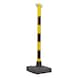 Poteau sur socle jaune et noir