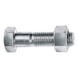 Hexagon bolt with shank ISO 4016, steel 4.6, zinc-plated, blue passivated (A2K) - SCR-NUT-ISO4016-4.8-WS18-(A2K)-M12X45 - 1