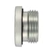 Hexagon socket threaded plug with collar, inch Steel, zinc-nickel-plated silver (ZNSHL), NBR sealing ring - PLG-THR-HS8-(ZNSHL)-G3/8-WD - 1
