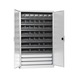 Wing door cabinet, depth 500&nbsp;mm With W-SLB system storage boxes size 3 and 4 - WNGDRCAB-STEEL-SLB-FB523S-BOX-RAL7035 - 1