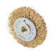 Wheel brush Steel, brass-plated, corrugated, with M6 thread mount - RDBRSH-PWRDRL-(BRS)-D36X6,5X6MM - 3