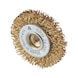 Wheel brush Steel, brass-plated, corrugated, with M6 thread mount - RDBRSH-PWRDRL-(BRS)-D36X6,5X6MM - 2